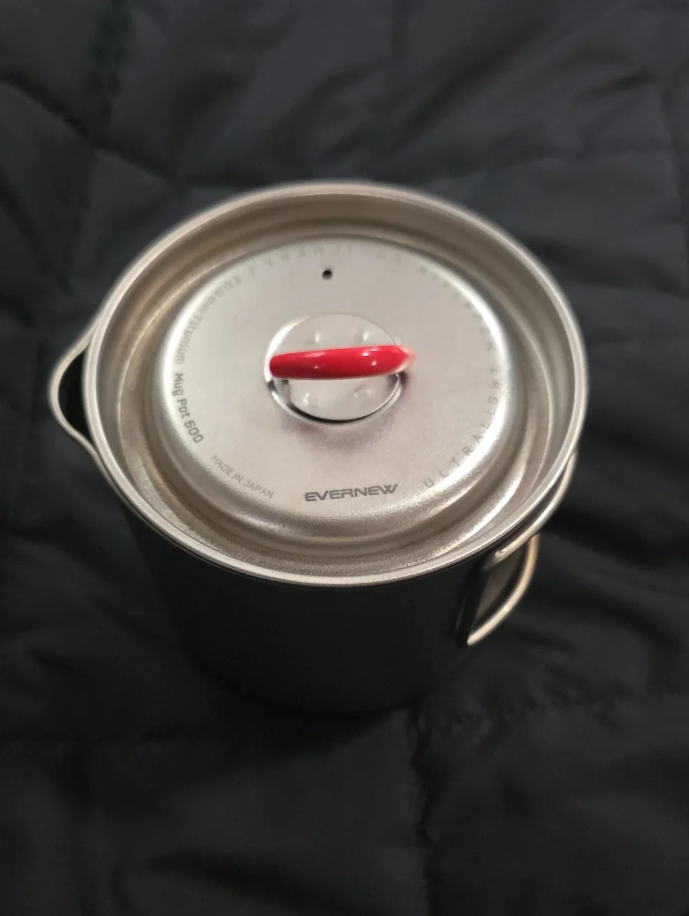 Evernew Titanium Lightweight Camping Mug Pot w/Folding Handle Set, 500ml